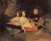 Karl Briullov Portrait of the artistand Baroness yekaterina meller-Zakomelskaya with her daughter in a boat china oil painting reproduction